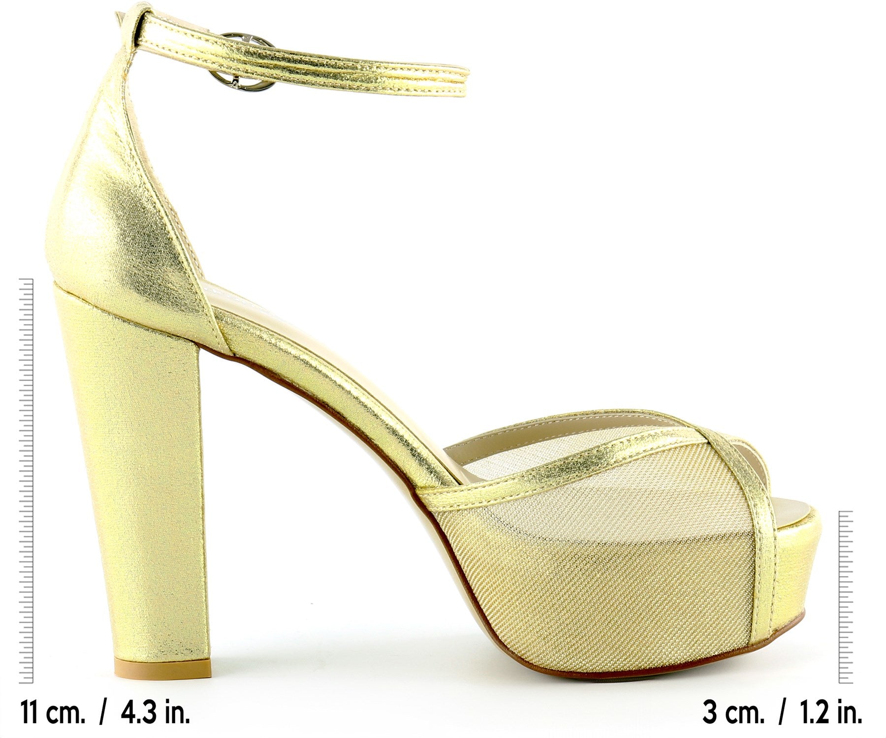 Carmen Dore Fileli Önü Açık Bilekten Bağlamalı Platform Topuklu Ayakkabı