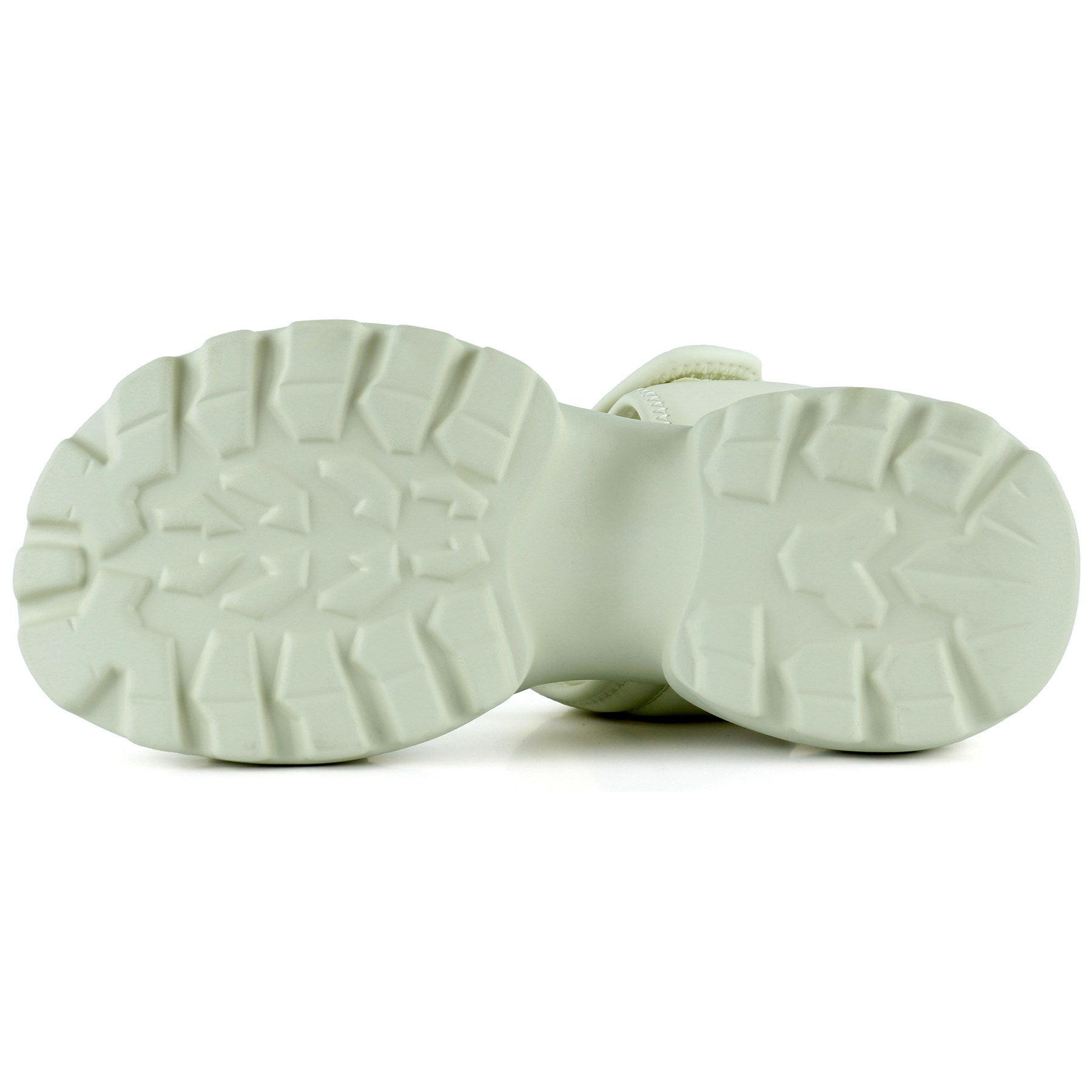 [7030] Bej Kristal Taşlı Çift Cırt Cırt Bantlı Platform Sandalet