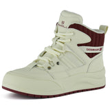 [8084] Bej Bordo Vegan Bağcıklı Kürk Astarlı Yuvarlak Burun Günlük Bot