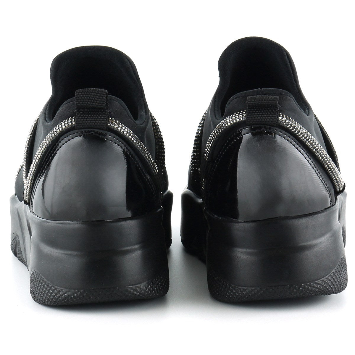 Barbara Gümüş Streç Taşlı Sneaker