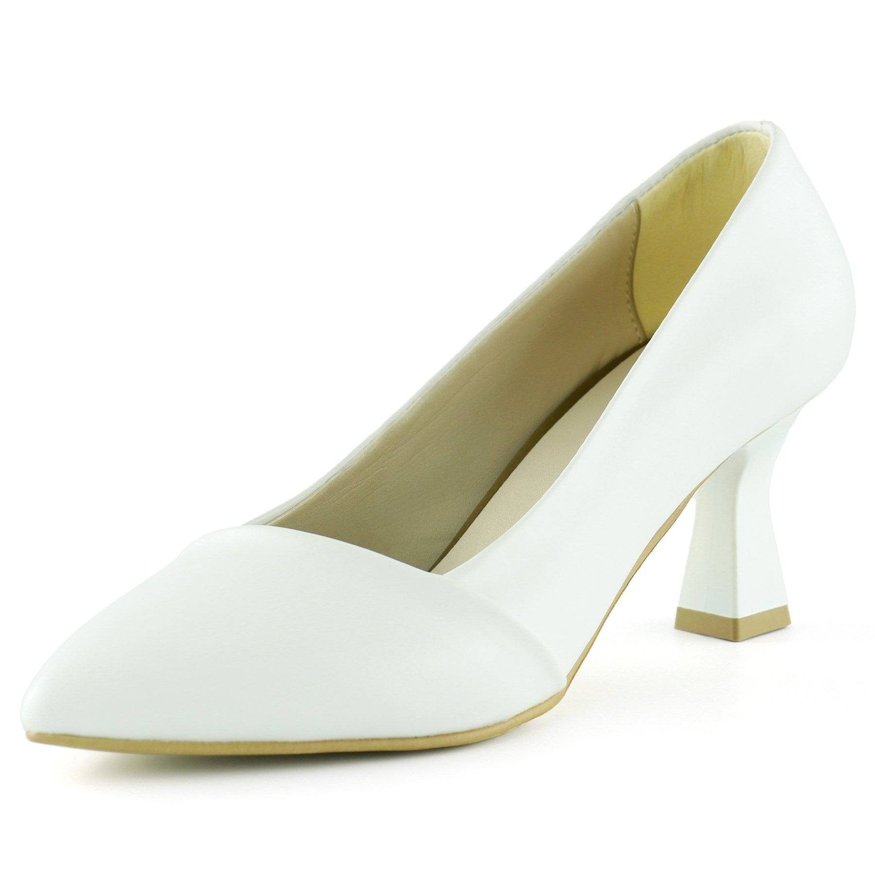 Laura Beyaz Zarif Gelinlik Sivri Burun Topuklu Ayakkabı