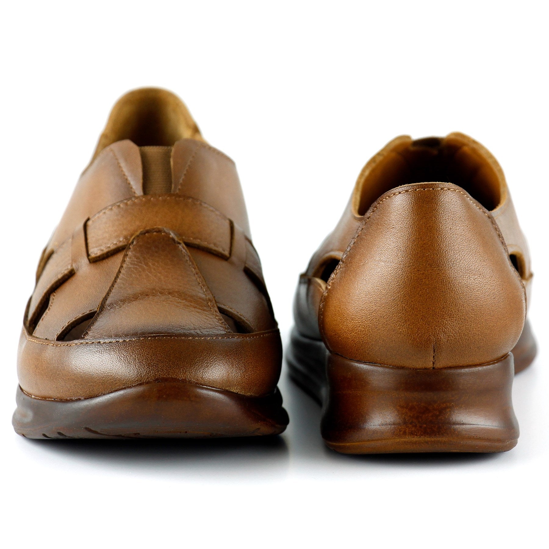 Aida Taba Hakiki Deri Kesik Detaylı Lastikli Slip-On Günlük Ayakkabı