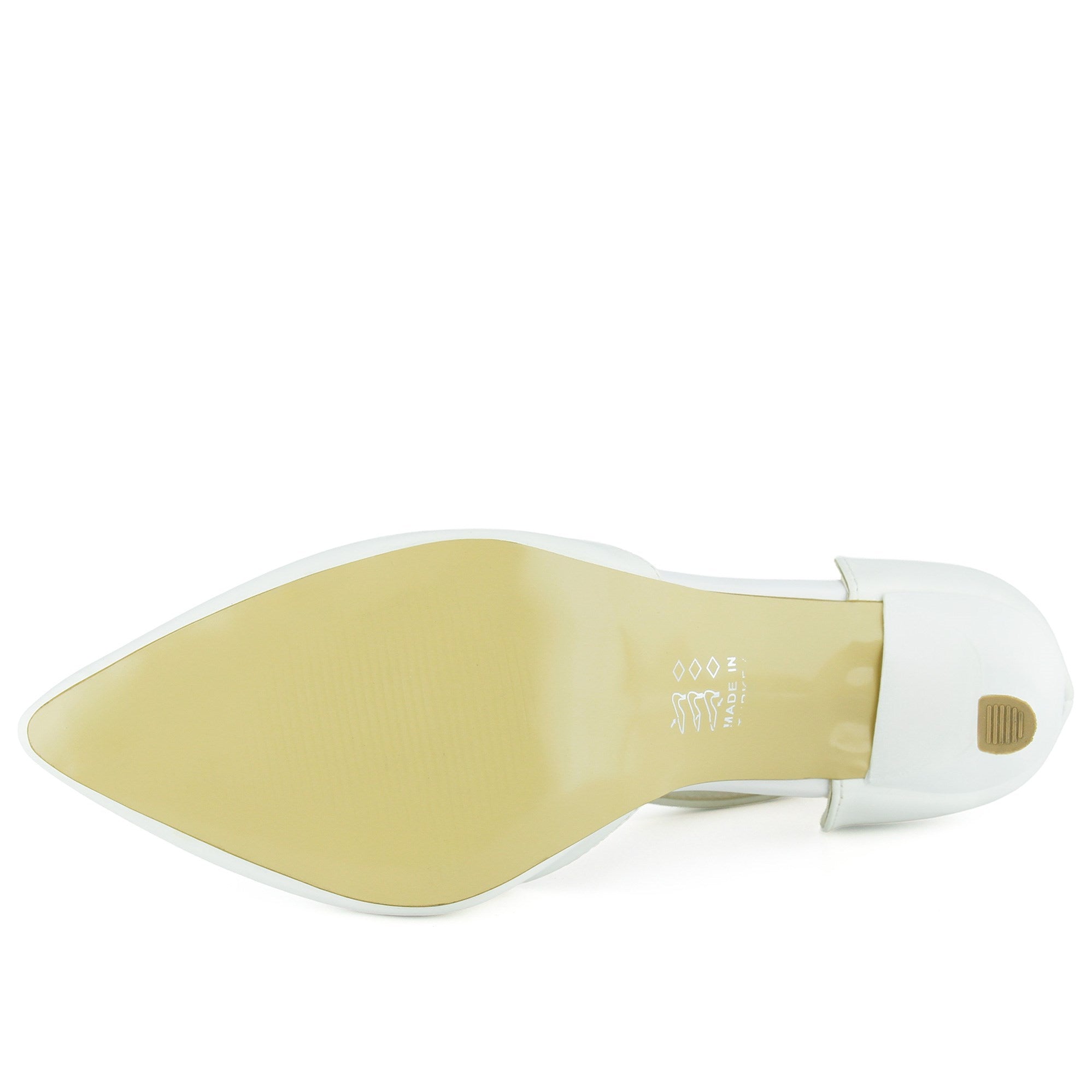 Sindy Beyaz Vegan Bantlı İnce Topuklu Stiletto Gelin Ayakkabısı