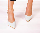 Sacha Beyaz Arkası Açık Stiletto