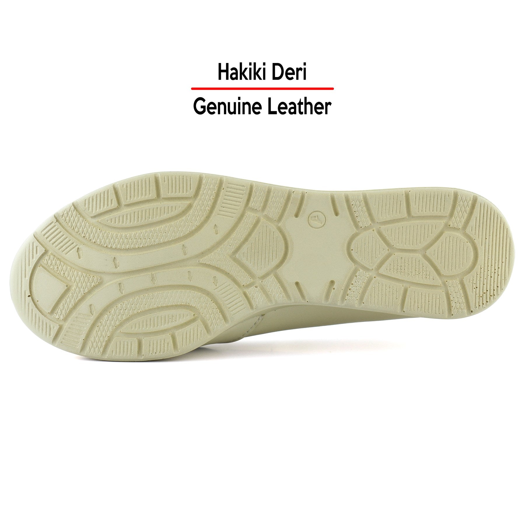 Mammina Bej Hakiki Deri Çapraz Bant Detaylı Slip-On Günlük Ayakkabı