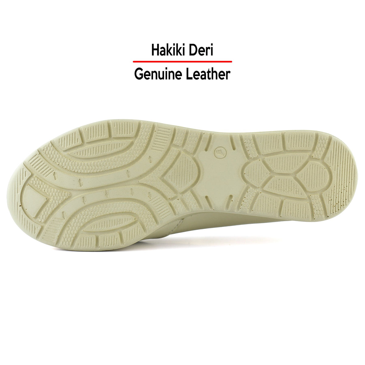 Mammina Bej Hakiki Deri Çapraz Bant Detaylı Slip-On Günlük Ayakkabı