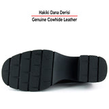 [MAX 5035] Bordo Rugan Hakiki Dana Derisi Mary Jane Kalın Topuklu Günlük Ayakkabı