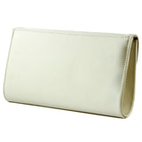 (ES0017AC) Ten Saten Zincir Askılı Manyetik Kapaklı İç Cepli Zarif Abiye El Çantası