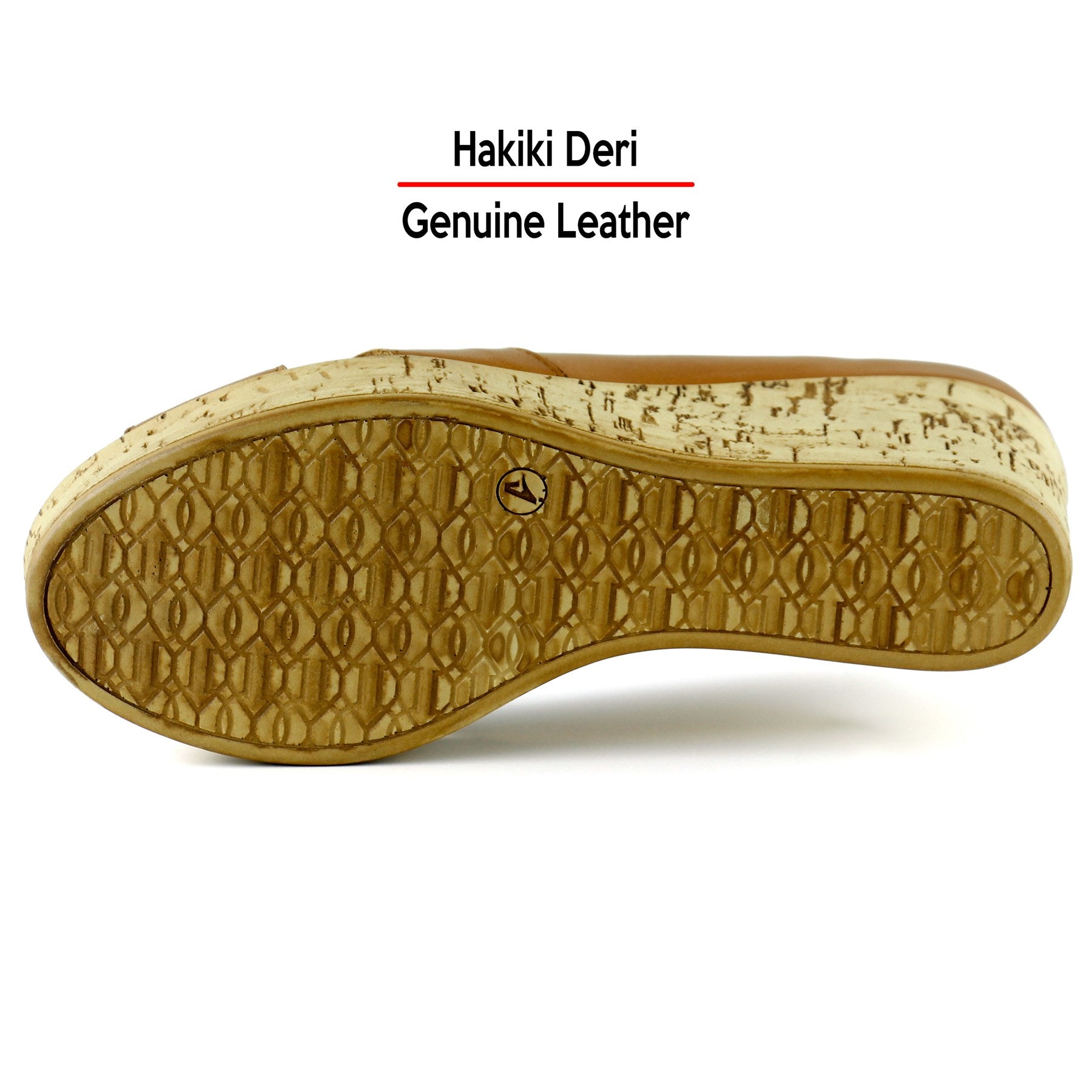 Astrid Taba Hakiki Deri Çapraz Bantlı Mantar Taban Görünümlü Dolgu Topuklu Sandalet