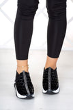 Cleopatra Siyah Baklava Desenli Taşlı Sneaker