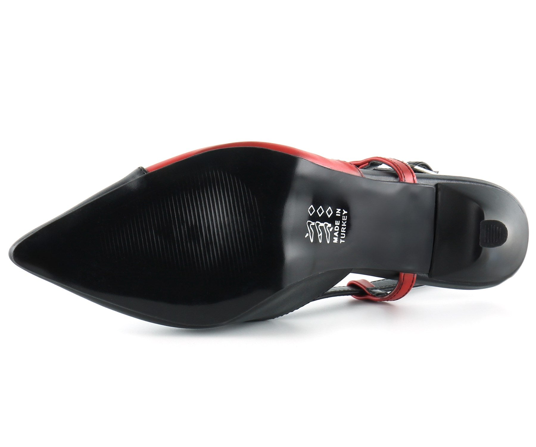 Sacha Siyah Kırmızı Arkası Açık Stiletto