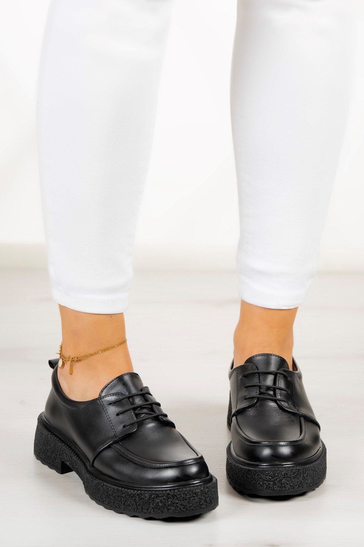 Ashley Siyah Hakiki Deri Loafer Ayakkabı