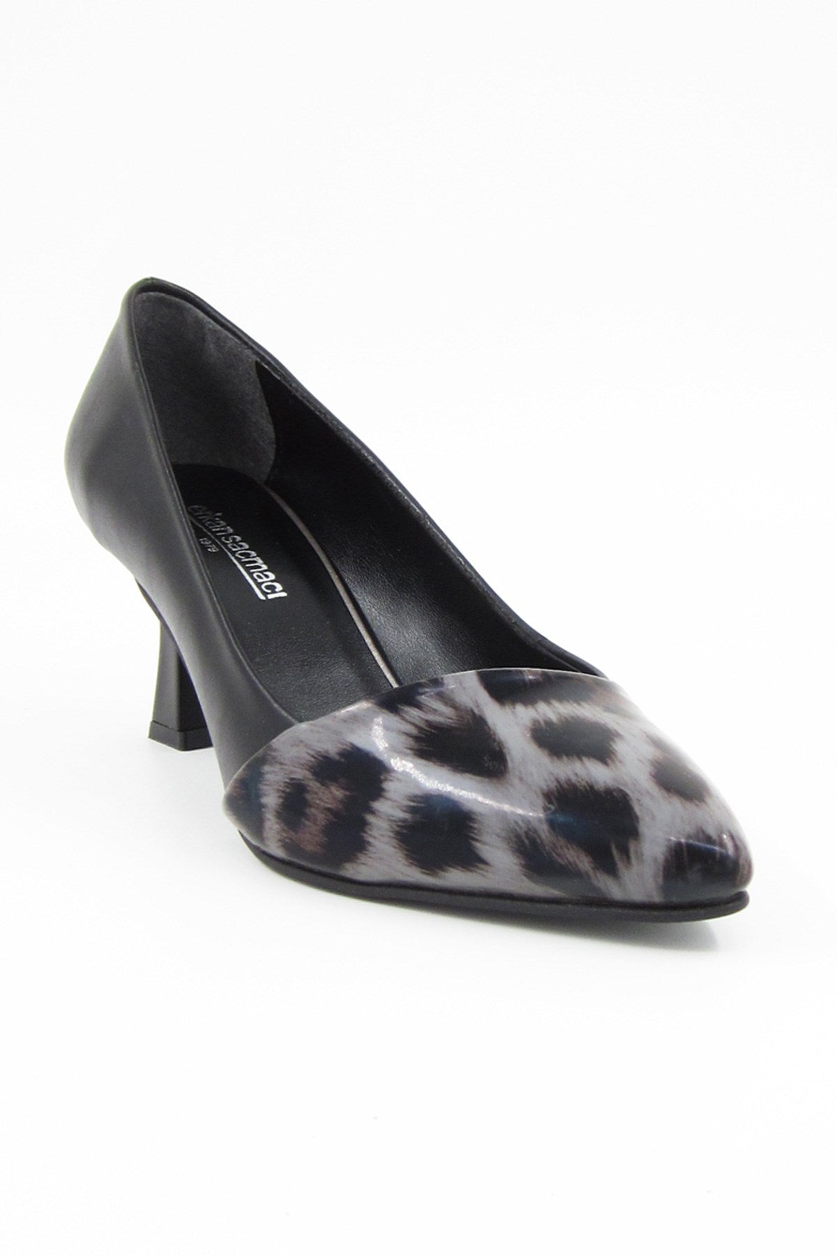 Laura Gri Leopar Topuklu Ayakkabı