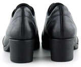 Brittany Siyah Hakiki Deri Fermuarlı Kalın Topuklu Günlük Ayakkabı