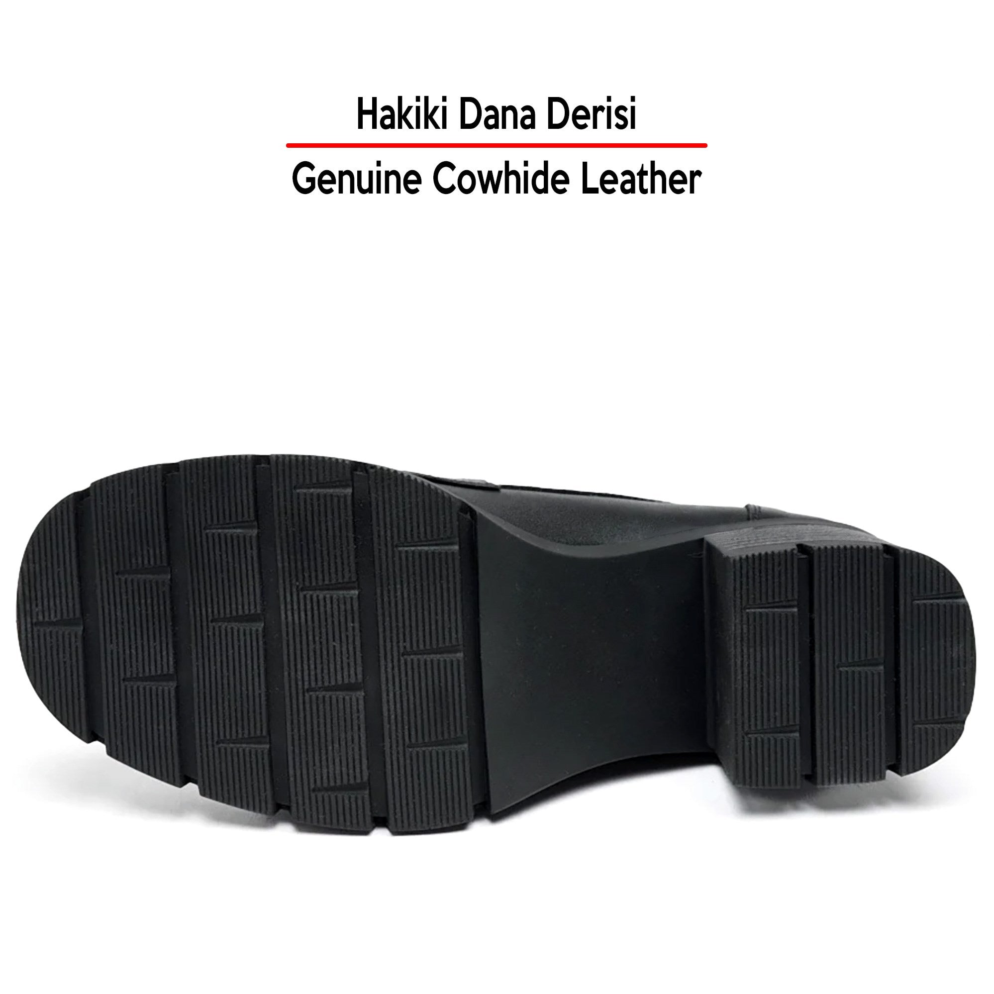 Erkan Saçmacı Siyah Hakiki Dana Derisi Tokalı Kalın Topuklu Günlük Loafer Ayakkabı