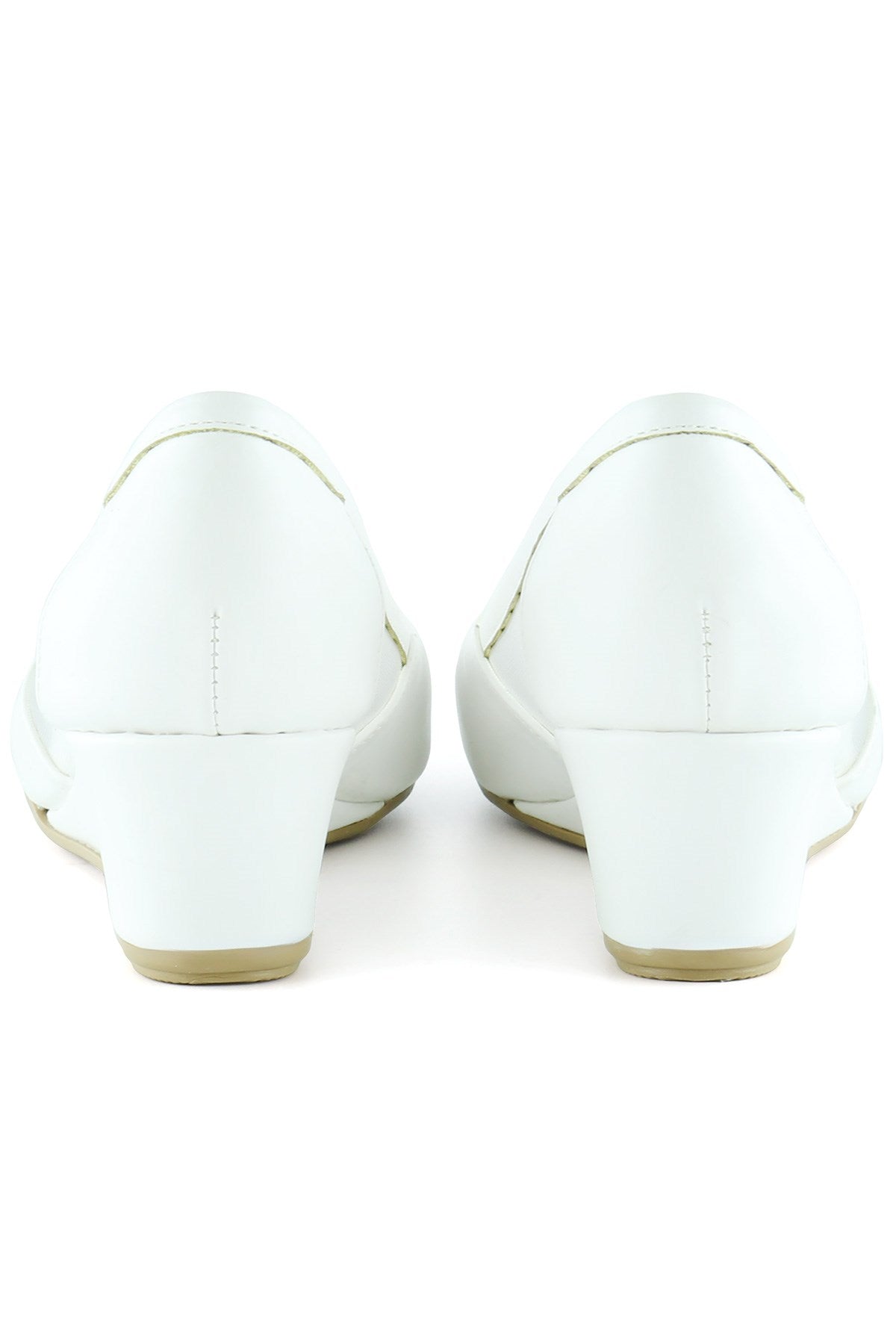 Evelyn Beyaz Fileli Dolgu Topuklu Ayakkabı