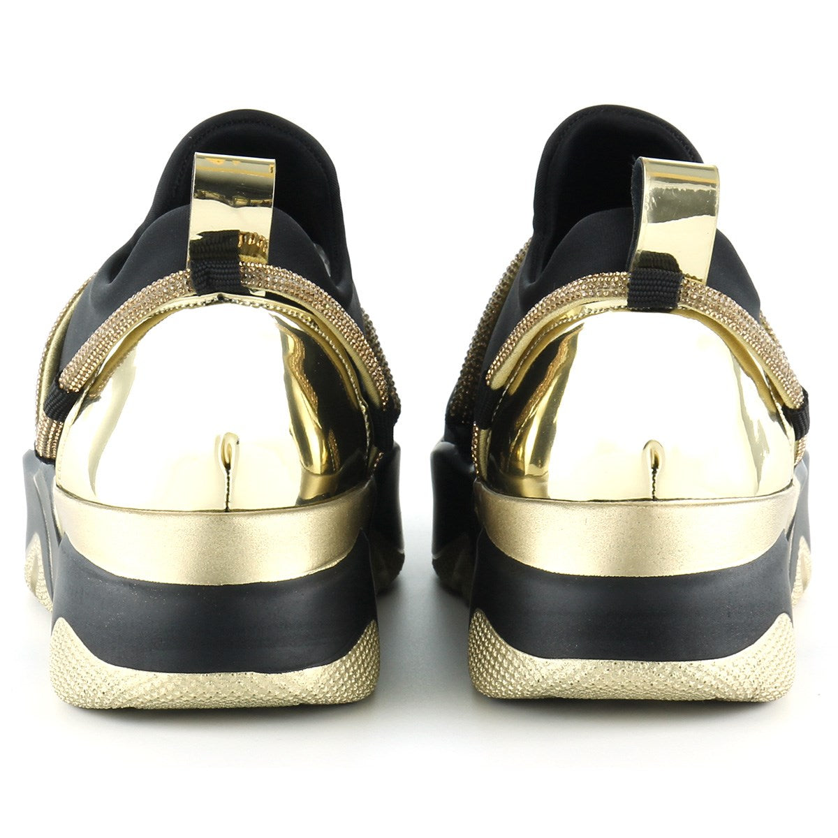 Barbara Altın Streç Taşlı Sneaker