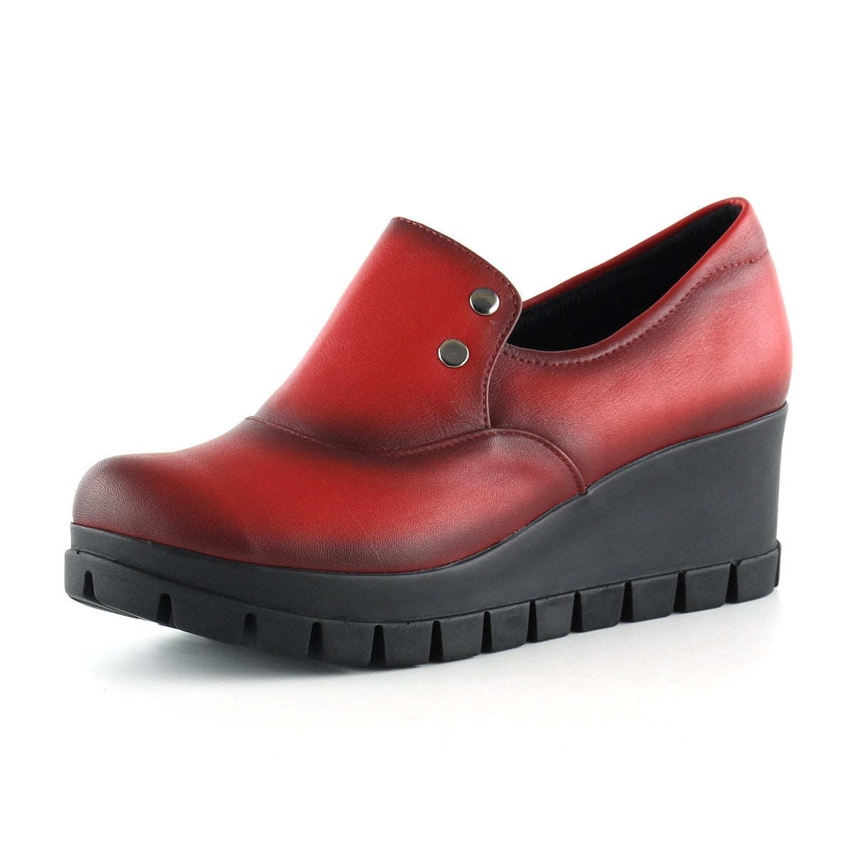 Gloria Kırmızı Hakiki Deri Dolgu Topuklu Günlük Ayakkabı