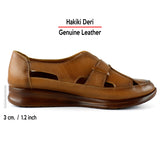 Aida Taba Hakiki Deri Kesik Detaylı Lastikli Slip-On Günlük Ayakkabı