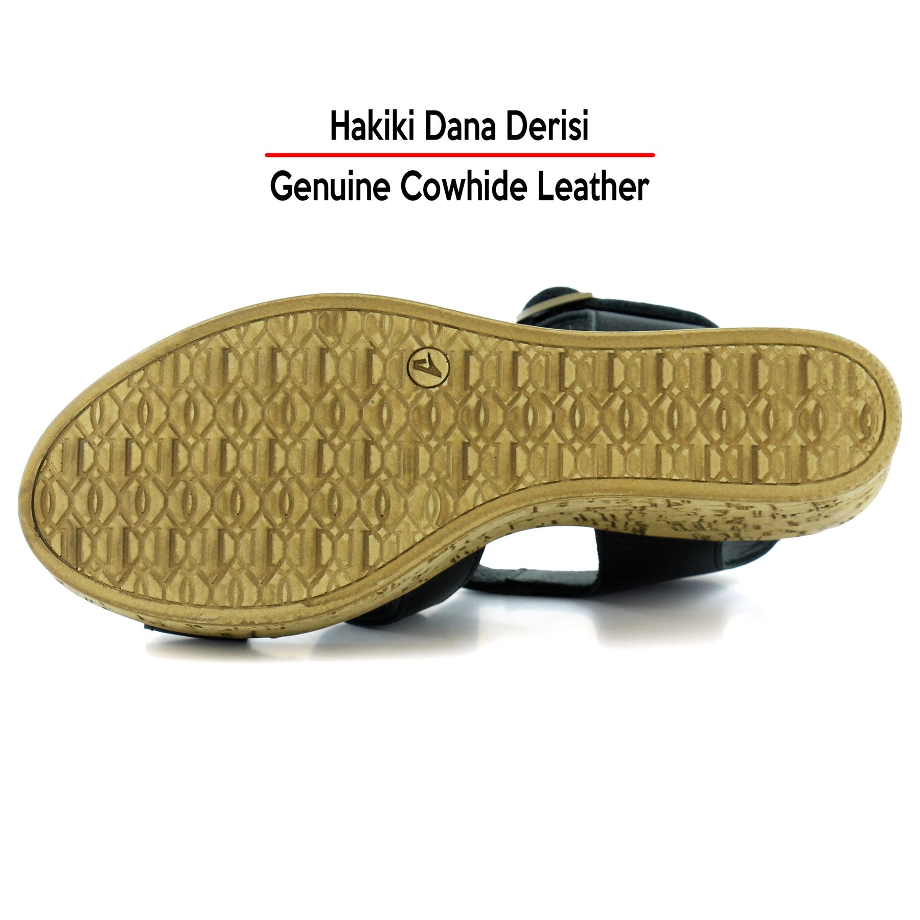 Xena Siyah Hakiki Dana Derisi Mantar Taban Görünümlü Dolgu Topuklu Gladyatör Sandalet