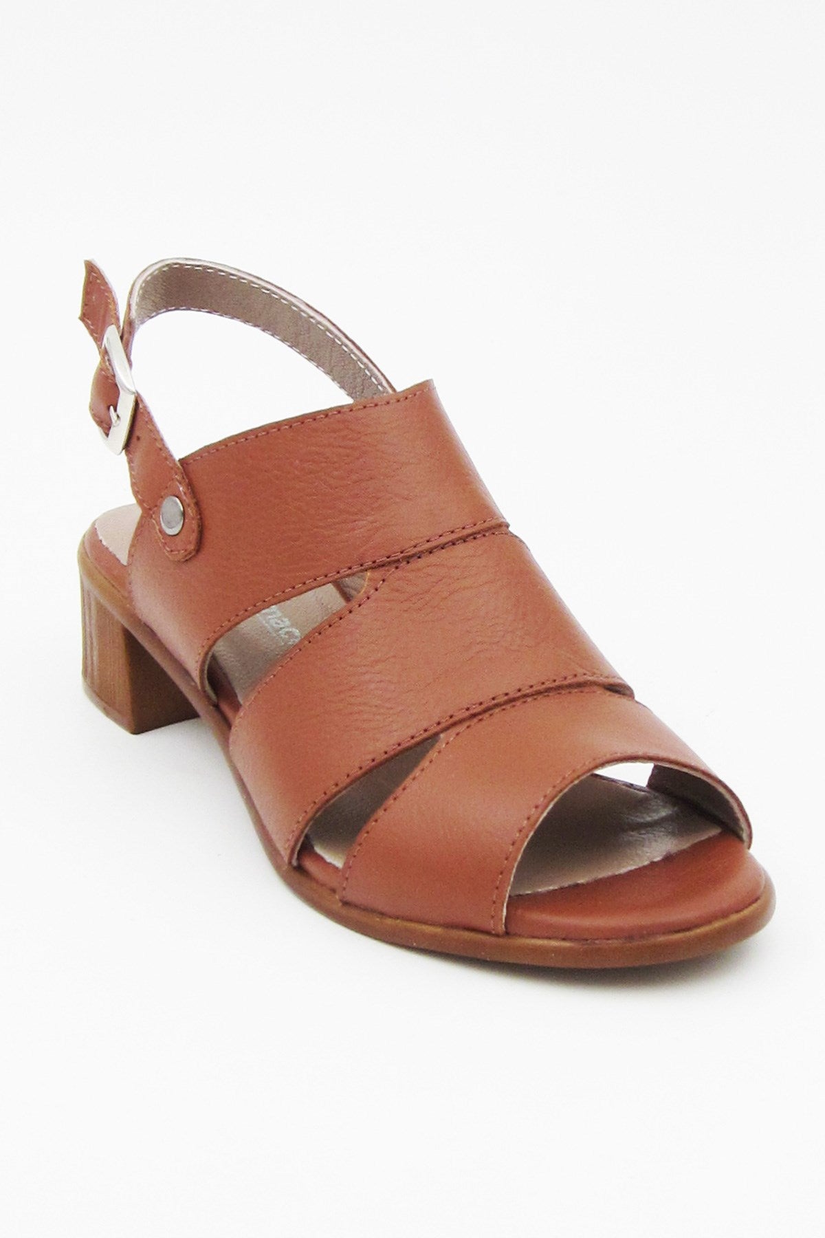 Angela Taba Hakiki Deri Topuklu Sandalet