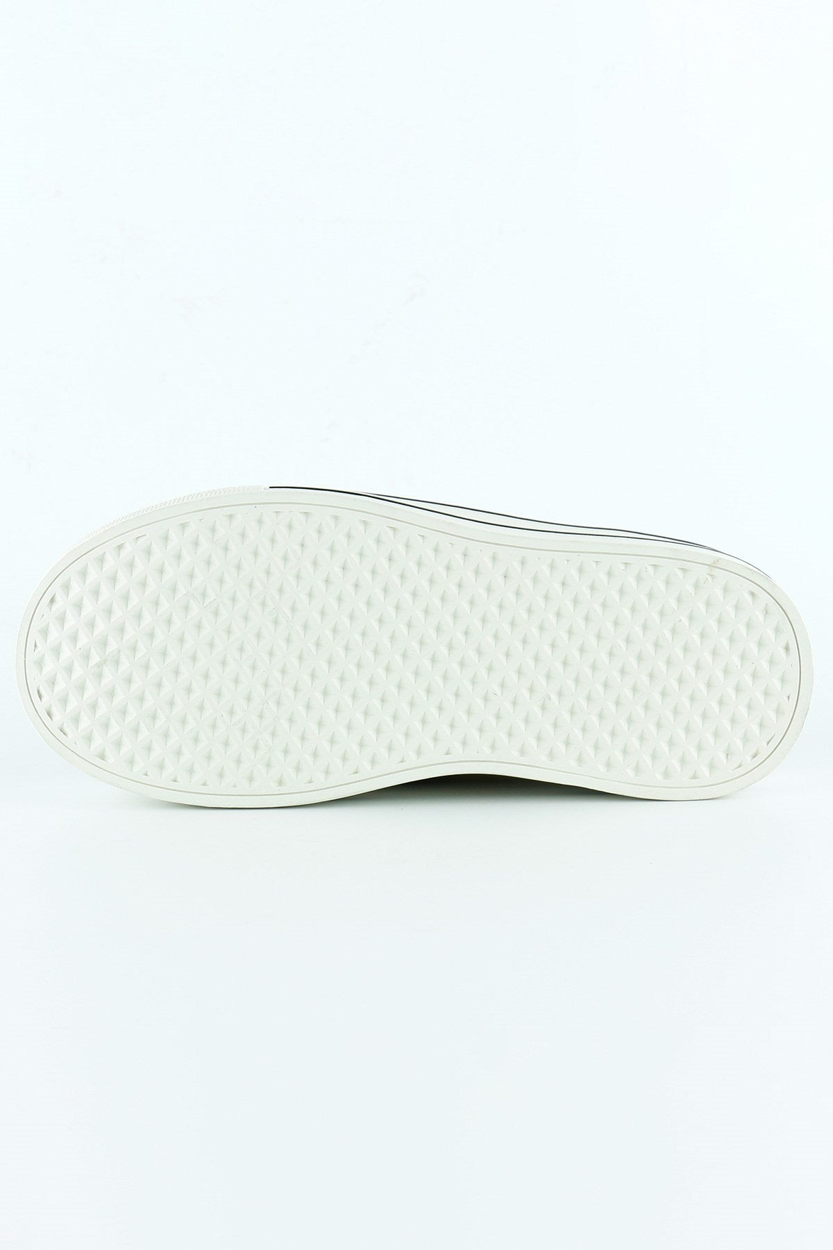 [5025] Bej Yüksek Taban Spor Fileli Taşlı Bağcıklı Platform Sneaker