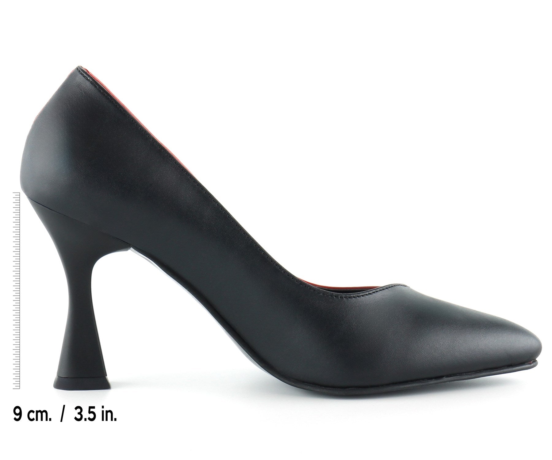 Jatqılı Plus Siyah Kırmızı İnce Kadeh Topuklu Klasik Ayakkabı
