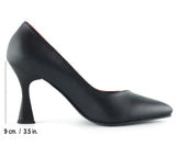 Jatqılı Plus Siyah Kırmızı İnce Kadeh Topuklu Klasik Ayakkabı