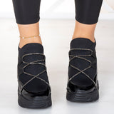 Mevira Siyah Zincir Gizli Dolgu Günlük Ayakkabı