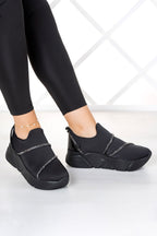 Barbara Gümüş Streç Taşlı Sneaker