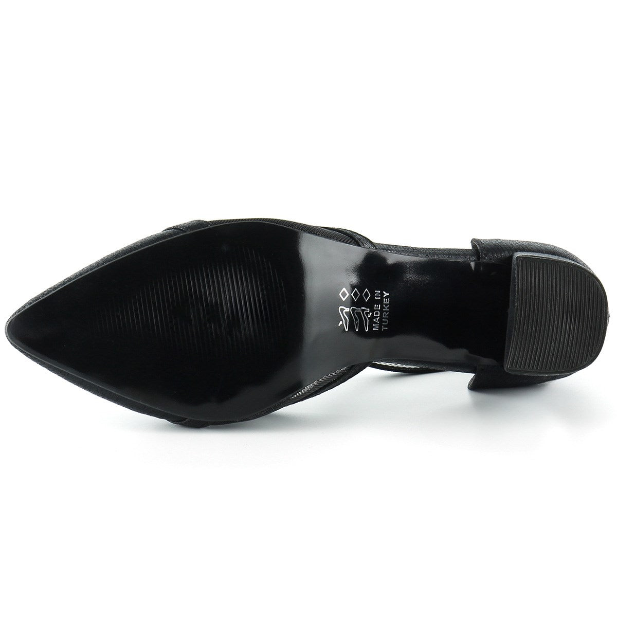 Diana Siyah Fileli Kalın Topuklu Ayakkabı