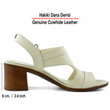 Kanne Bej Hakiki Dana Derisi Cırt Bantlı Kalın Topuklu Rahat Günlük Sandalet