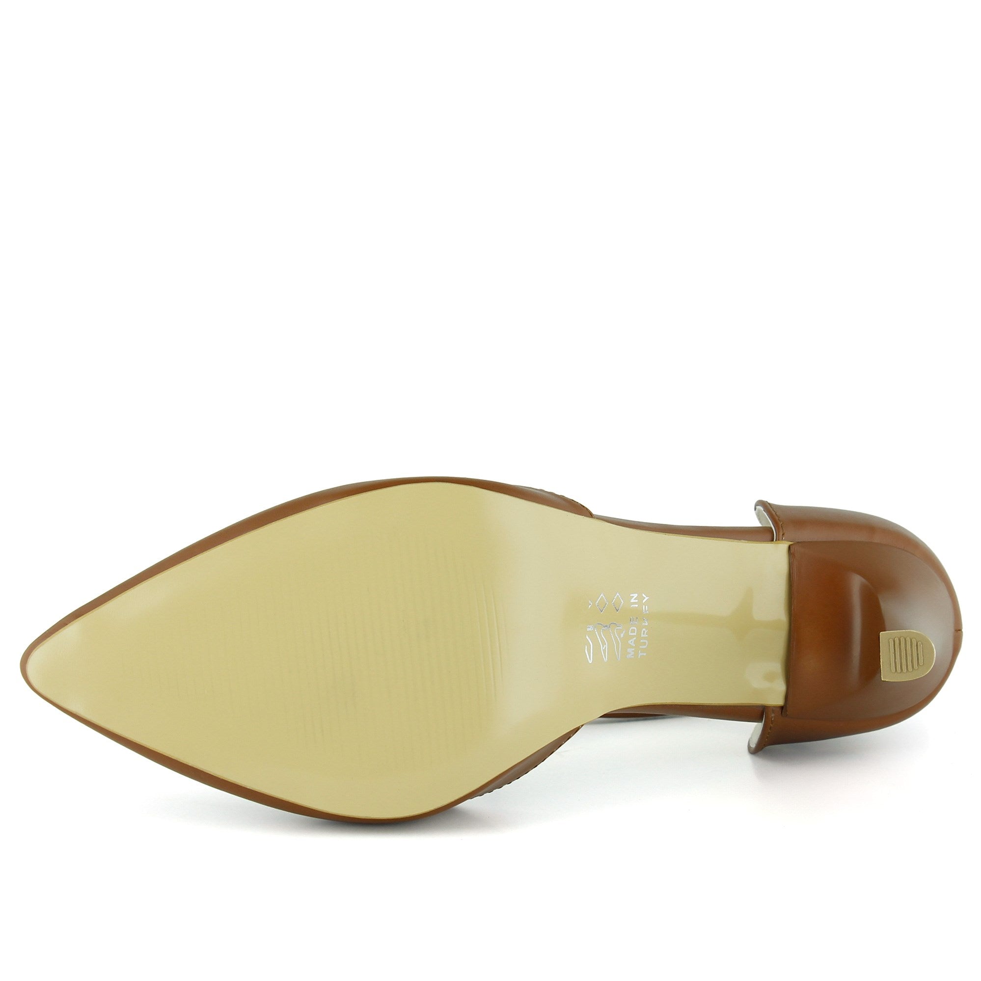 Sindy Taba Vegan Bantlı İnce Topuklu Stiletto Ayakkabı