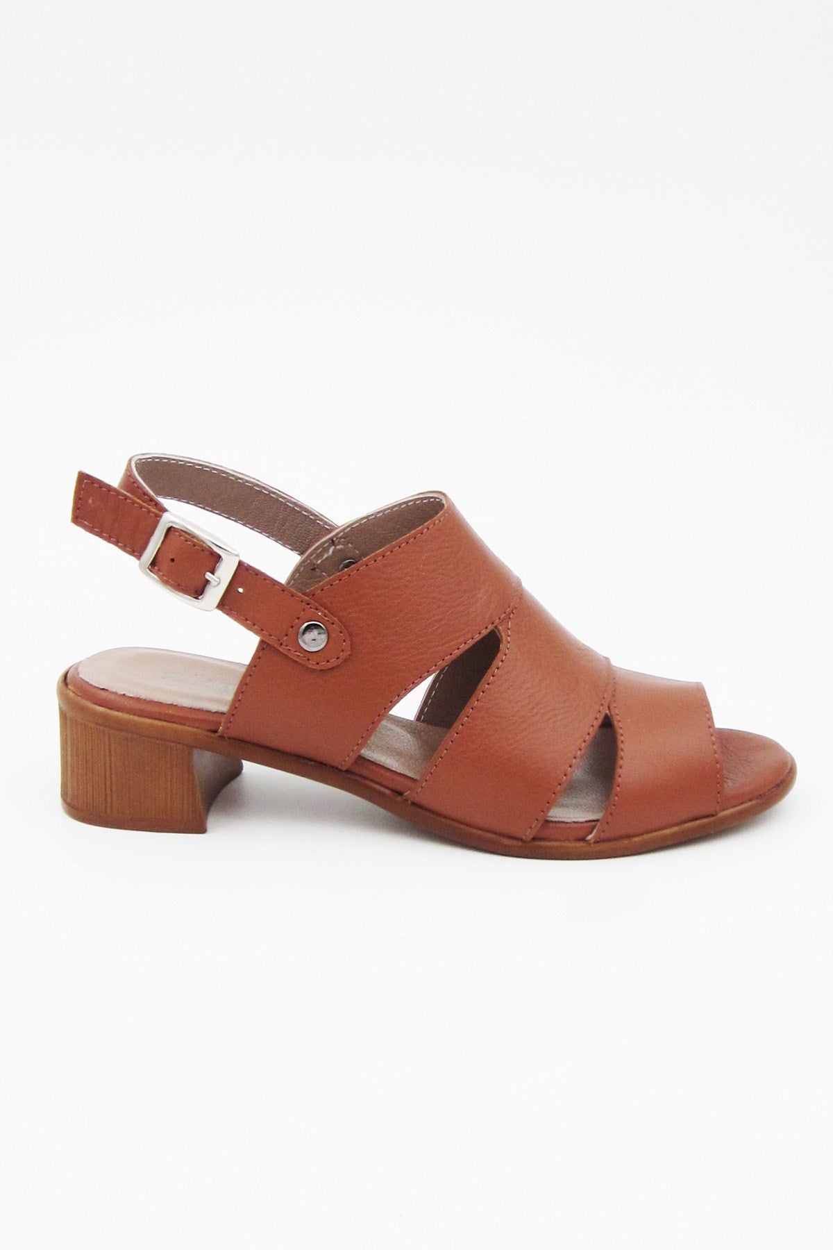 Angela Taba Hakiki Deri Topuklu Sandalet