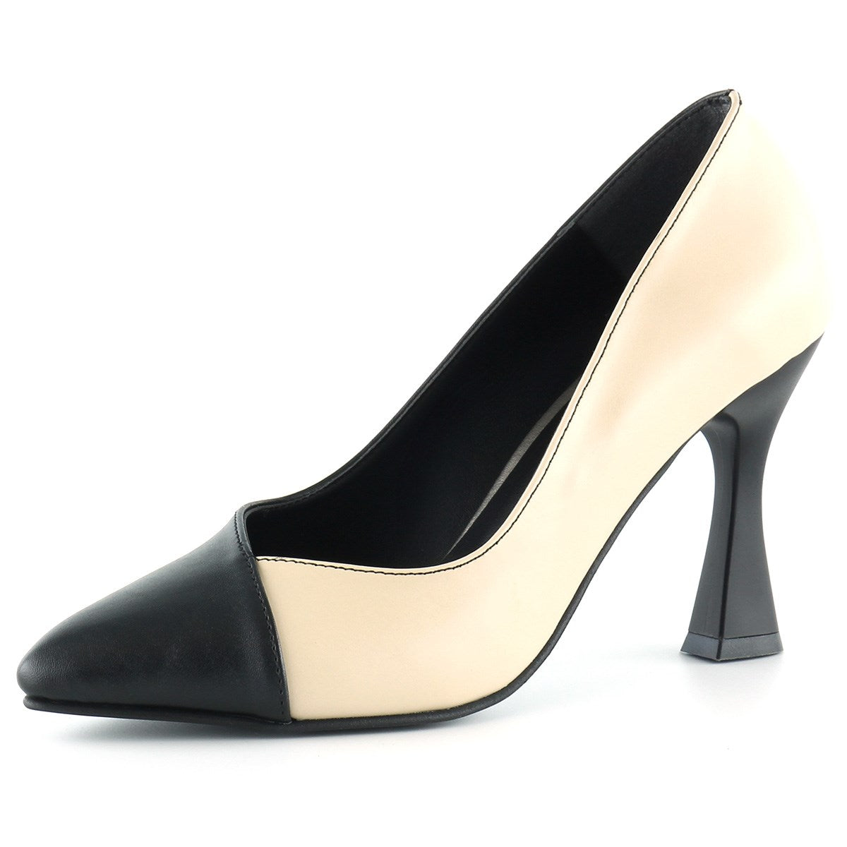 Jatqılı Plus Ten Siyah İnce Kadeh Topuklu Klasik Ayakkabı