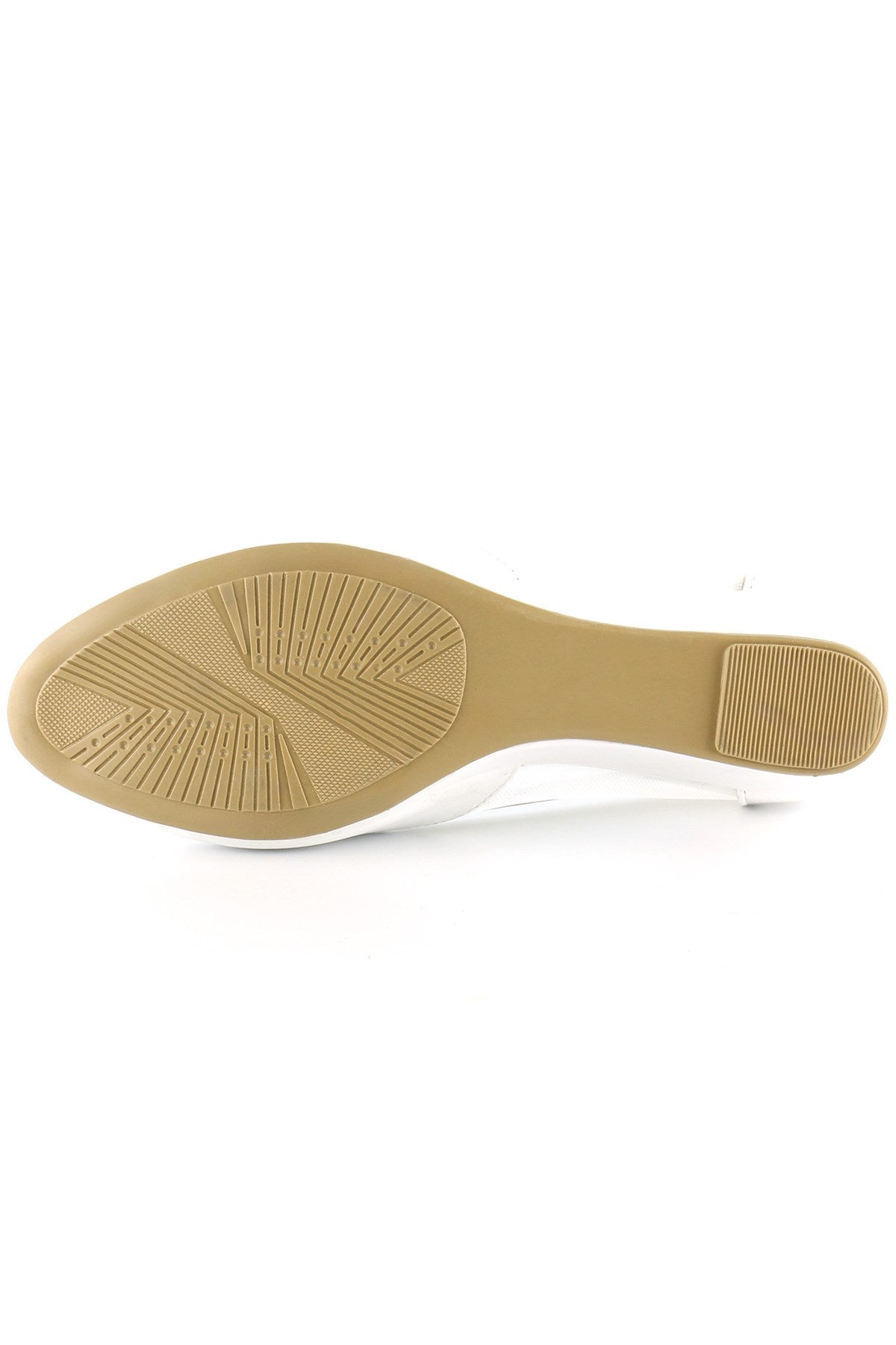 Evelyn Beyaz Fileli Dolgu Topuklu Ayakkabı