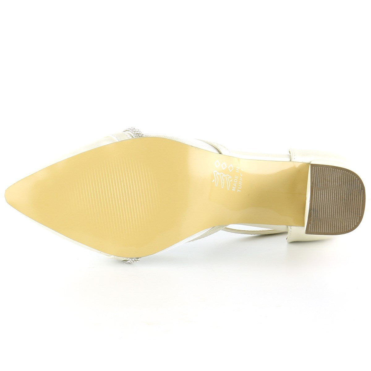 Molly Sedef Taşlı Fileli Kalın Topuklu Ayakkabı