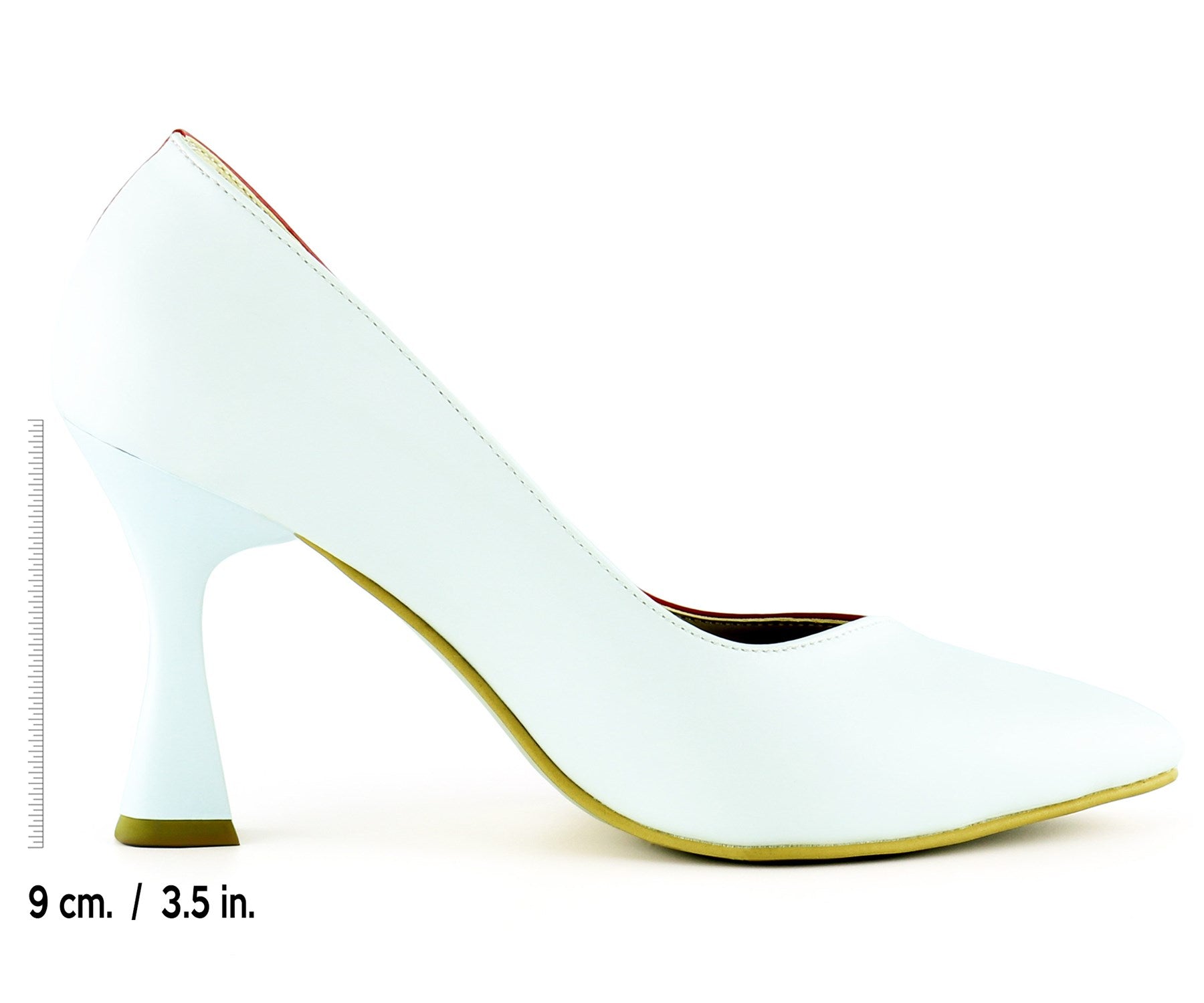 Jatqılı Plus Kırmızı Beyaz İnce Kadeh Topuklu Klasik Ayakkabı