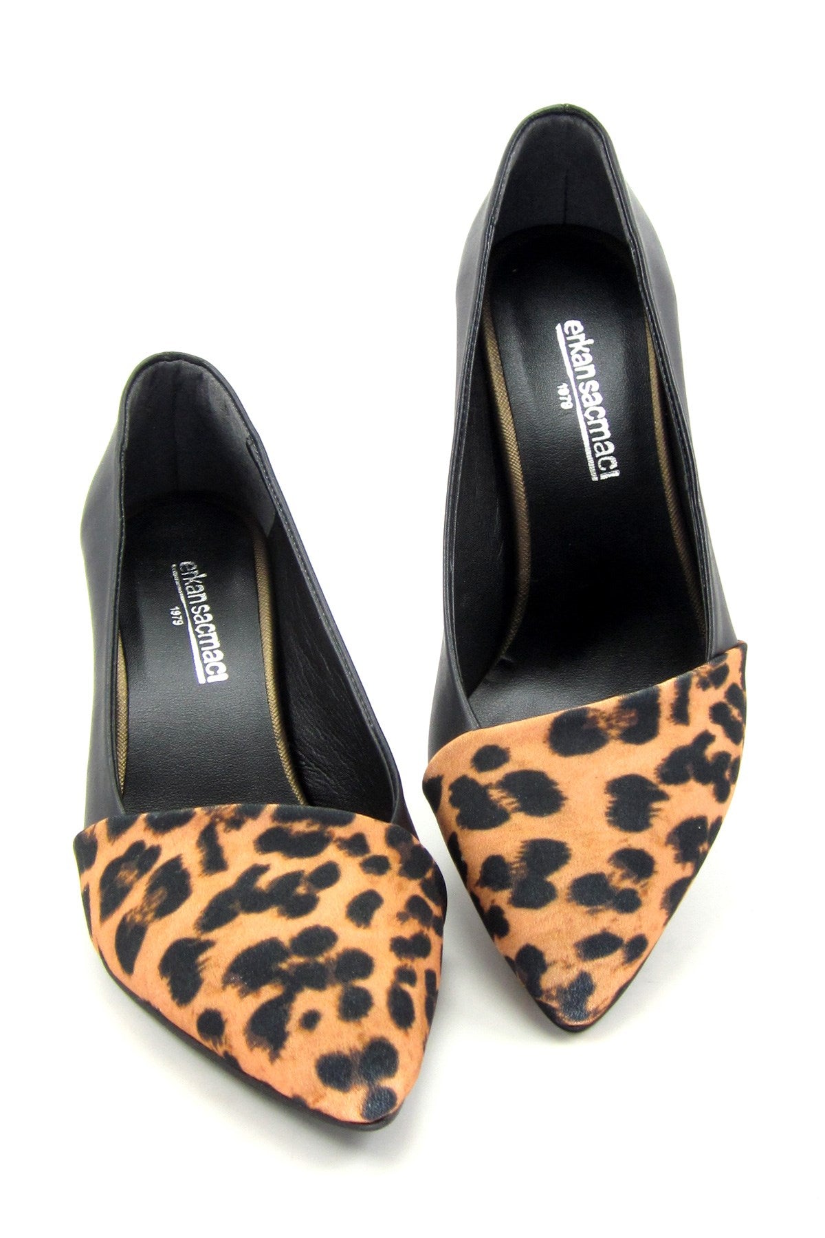 Laura Siyah Leopar Topuklu Ayakkabı