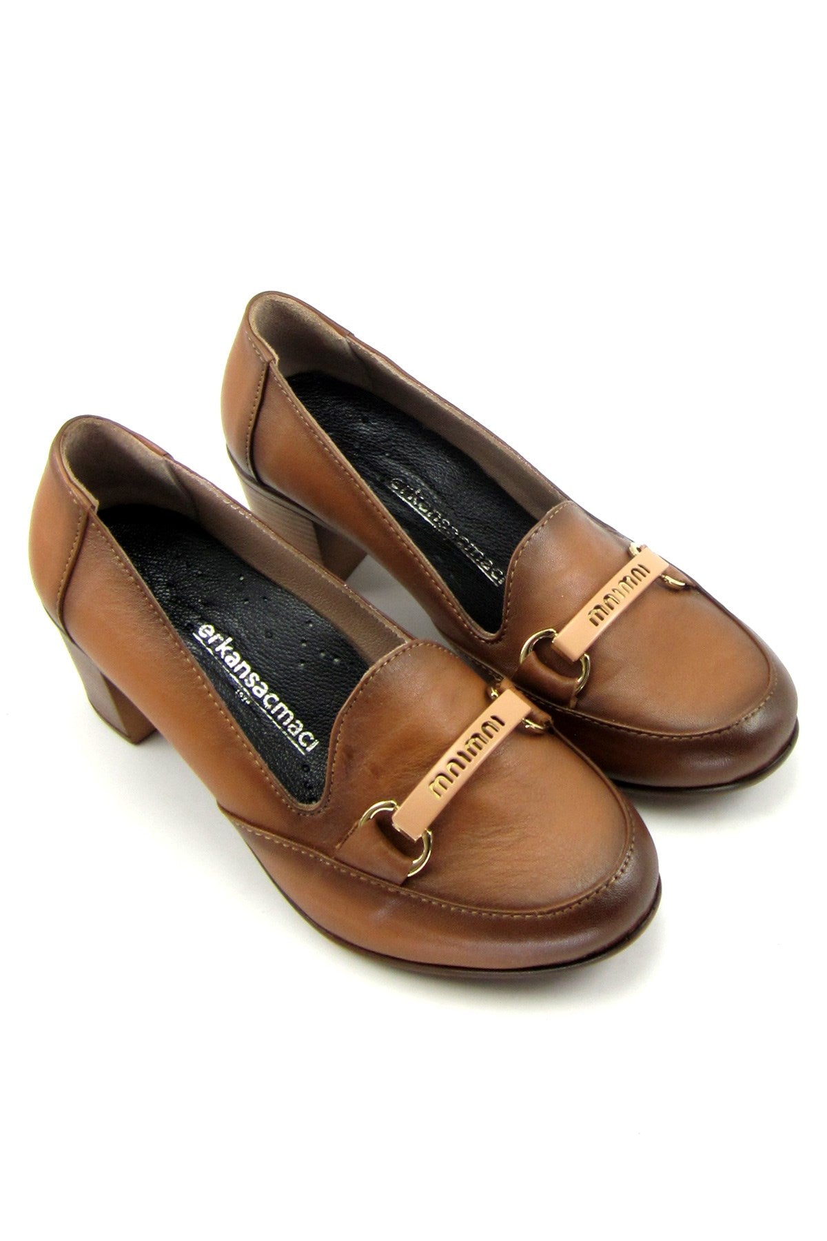 Harriet Taba Hakiki Deri Topuklu Loafer Ayakkabı