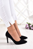 Gowa Siyah Süet Klasik Stiletto