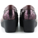 Emma Bordo Hakiki Deri Dolgu Topuklu Günlük Ayakkabı