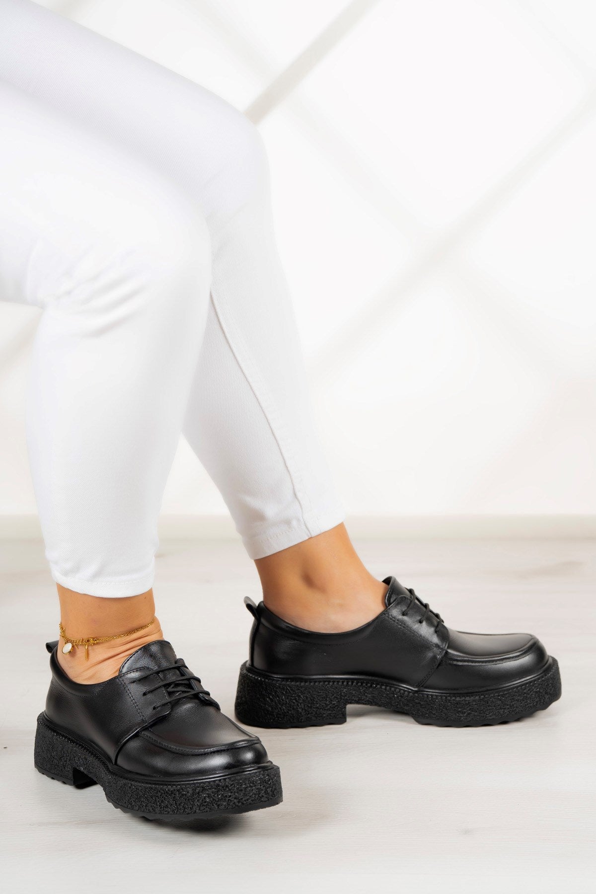 Ashley Siyah Hakiki Deri Loafer Ayakkabı