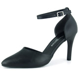 Sindy Siyah Vegan Bantlı İnce Topuklu Stiletto Ayakkabı