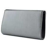 (ES0017AC) Antrasit Saten Zincir Askılı Manyetik Kapaklı İç Cepli Zarif Abiye El Çantası