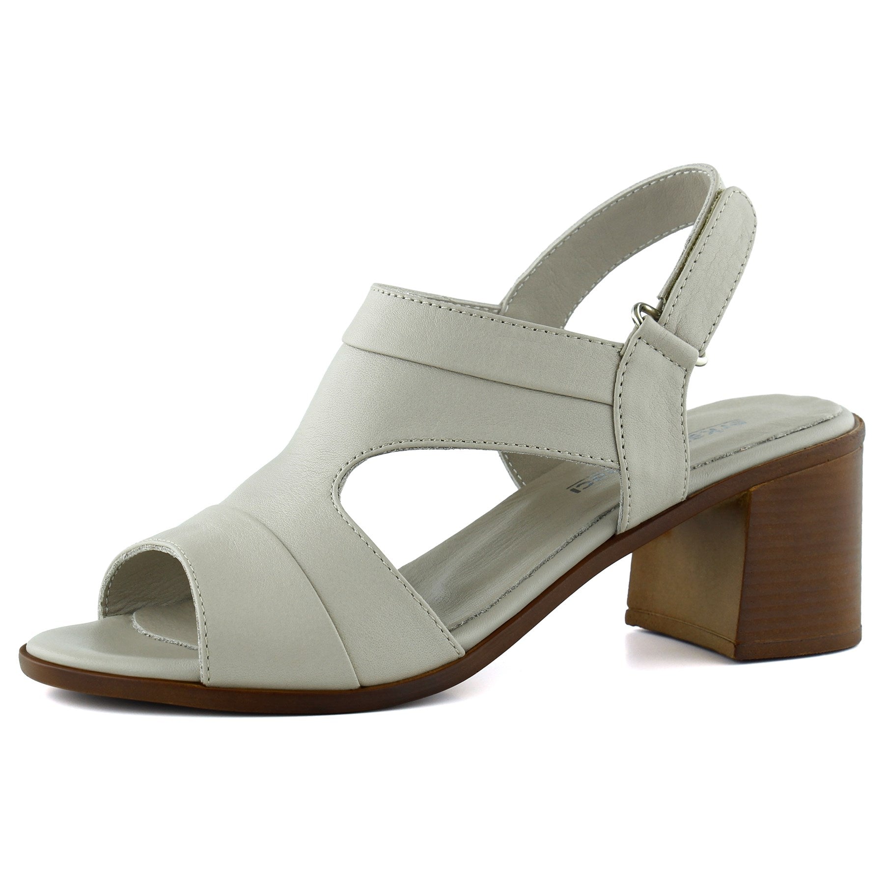 Kanne Vizon Hakiki Dana Derisi Cırt Bantlı Kalın Topuklu Rahat Günlük Sandalet