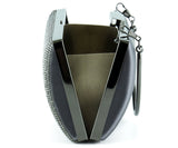 Antrasit Saten Kristal Taşlı Metal Saplı Abiye El Çantası ( ES0015AC )