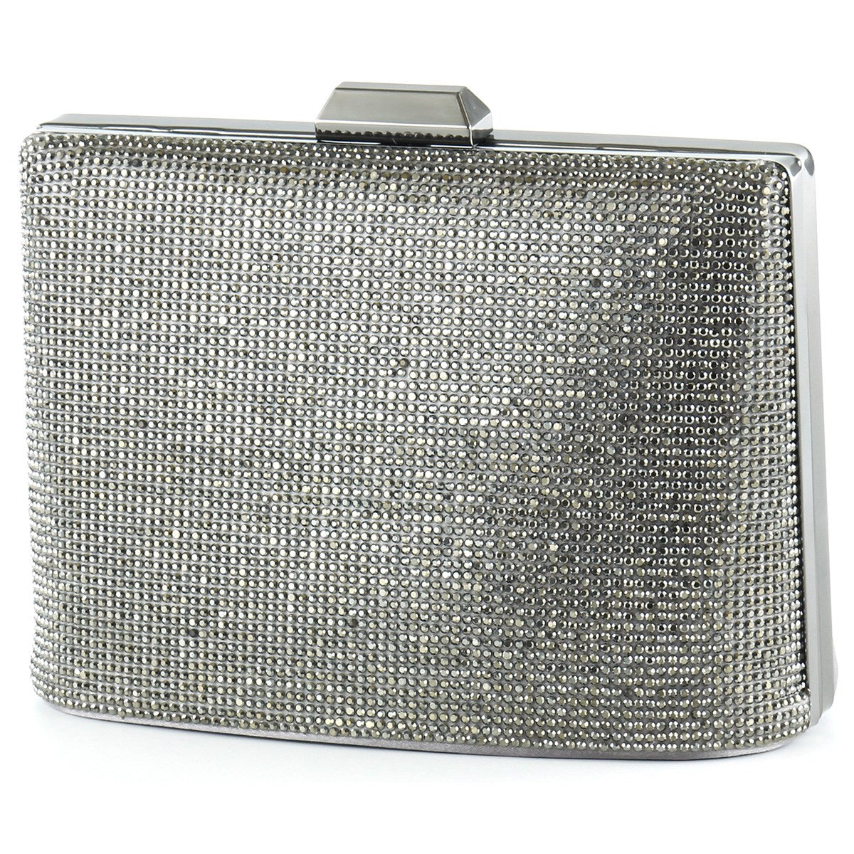 Antrasit Saten Kristal Taşlı Metal Saplı Zincir Askılı Abiye Çanta ( ES0011AC )