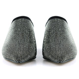 Silvia Platin Taşlı Metal Topuk Detaylı Abiye Terlik