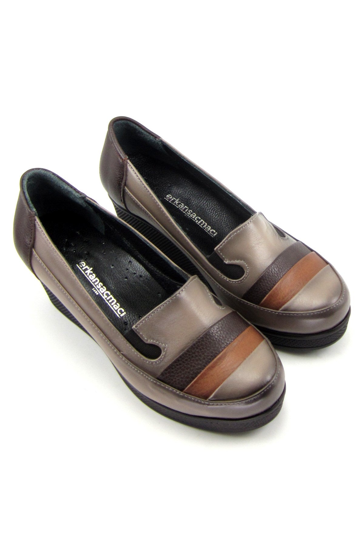 Anya Vizon Hakiki Deri Dolgu Topuklu Günlük Ayakkabı